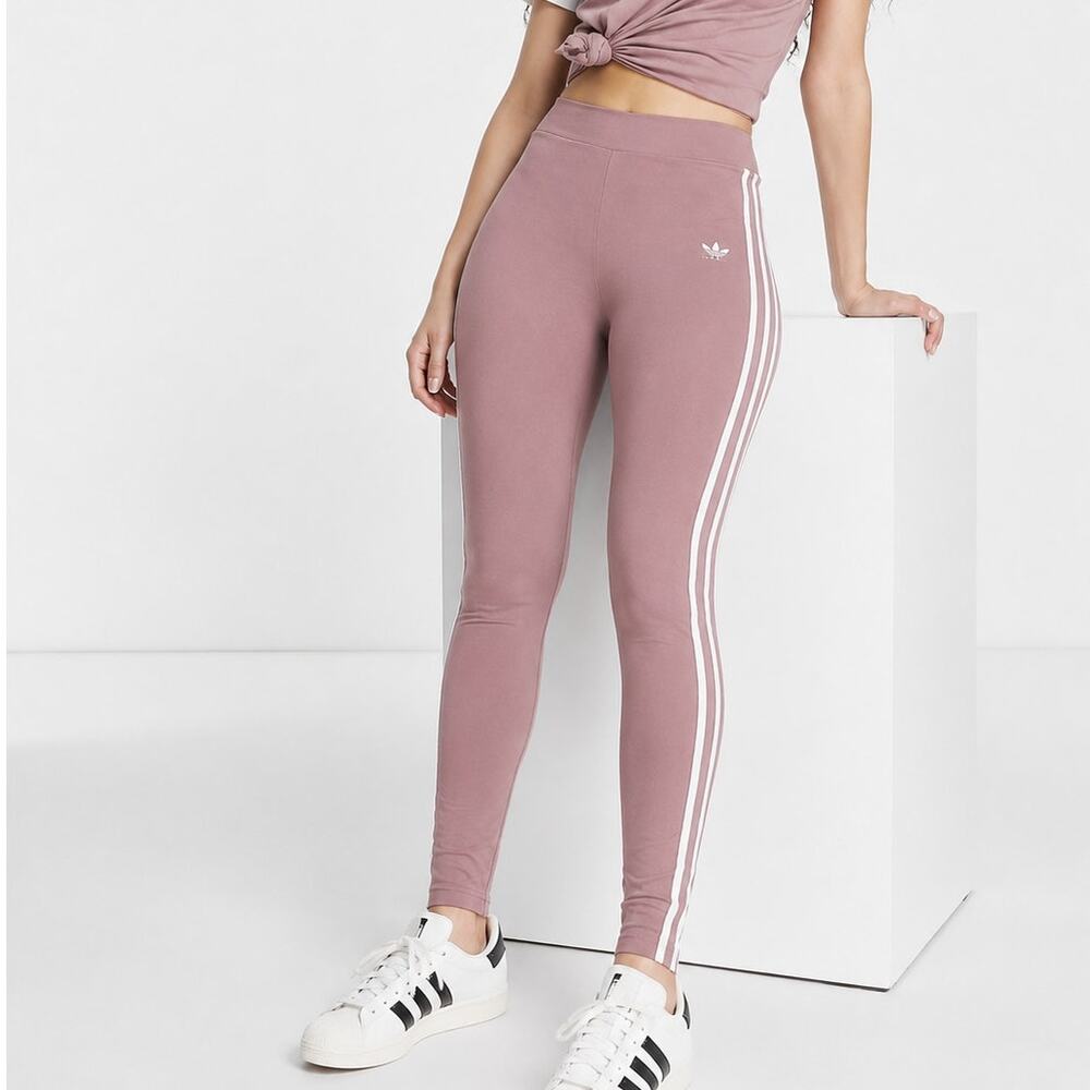 Adidas Originals 3 Stripe Leggings Mauve XL Athleisure